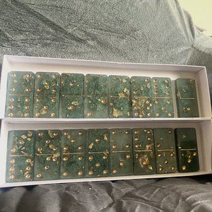 gold and emerald custom dominos